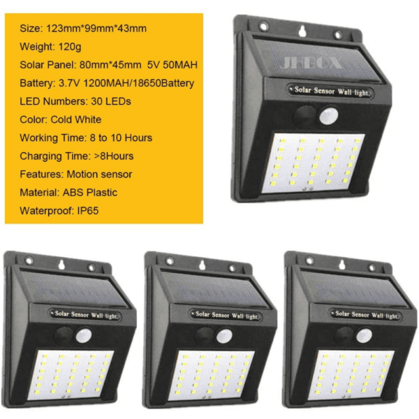 Luces Solares Para Exterior 30 LED Ahorro Energía Panel Solar