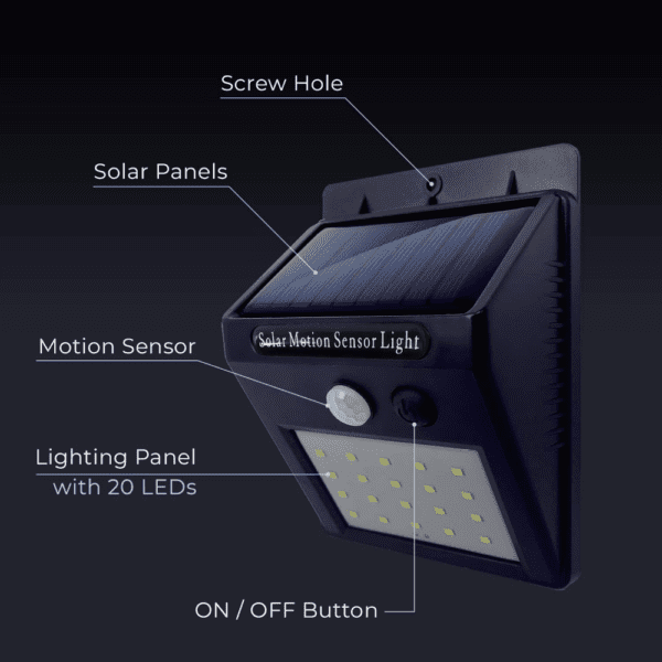 Luces Solares Para Exterior 30 LED Ahorro Energía Panel Solar