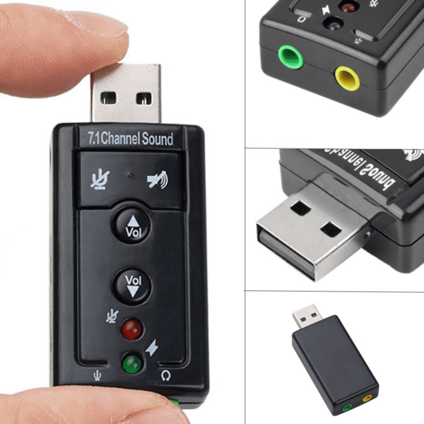 Tarjeta de Sonido 7.1 Externa USB 2.0 Para PC 3.5 mm